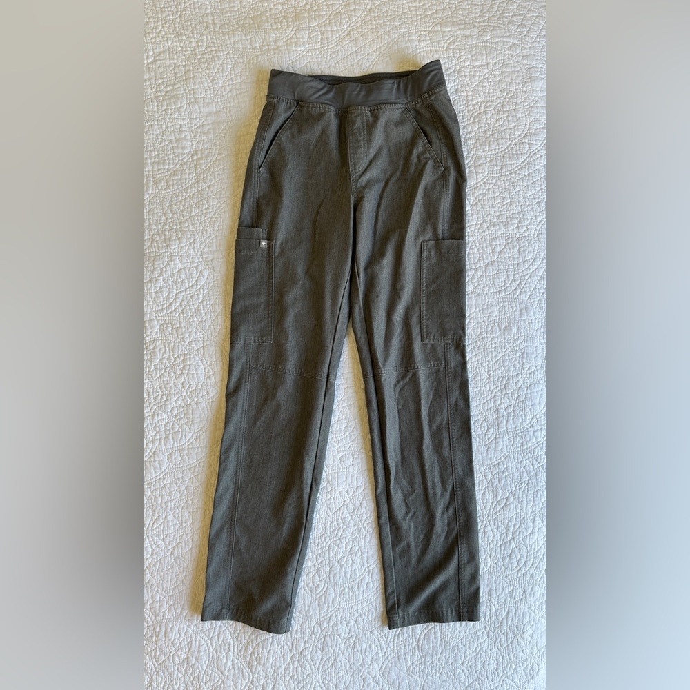 FIGS Technical Collection XS Graphite PO 1659 Scrub Pants Straight Leg Pockets